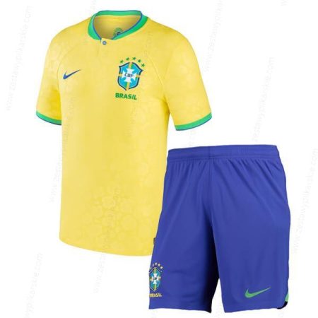 Brazylia Koszulka Podstawowa Zestaw piłkarski dla dzieci 2022