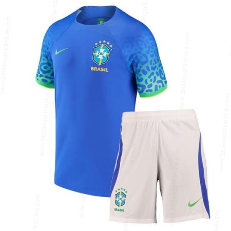 Brazylia Koszulka Wyjazdowa Zestaw piłkarski dla dzieci 2022