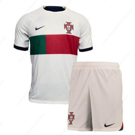 Portugalia Koszulka Wyjazdowa Zestaw piłkarski dla dzieci 2022